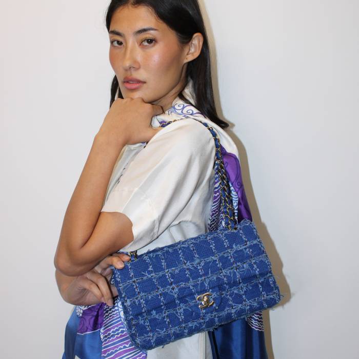Sac classique 11.12 en tweed bleu Chanel