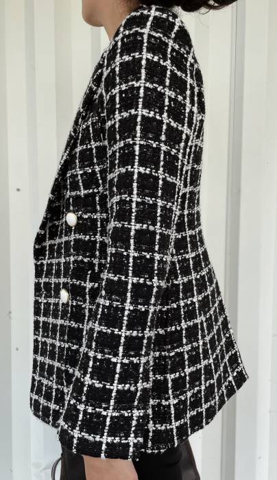 Schwarz-weiße Baumwolljacke Fortei Di Marmi Couture