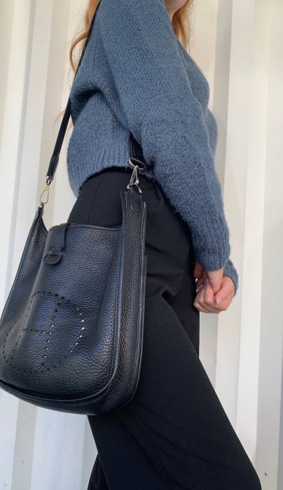Evelyne shoulder bag black Hermès