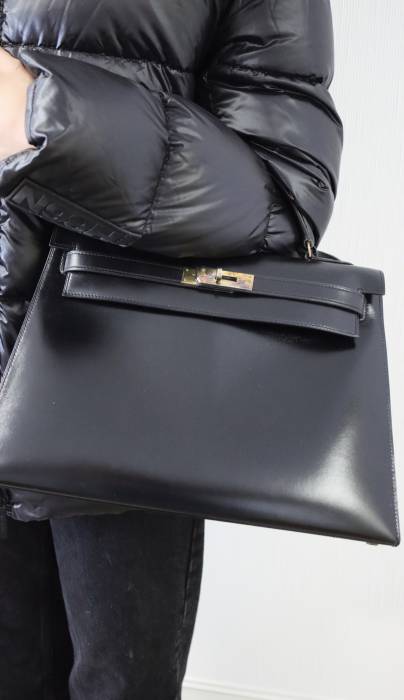 Handtasche Kelly 32 schwarz Hermès