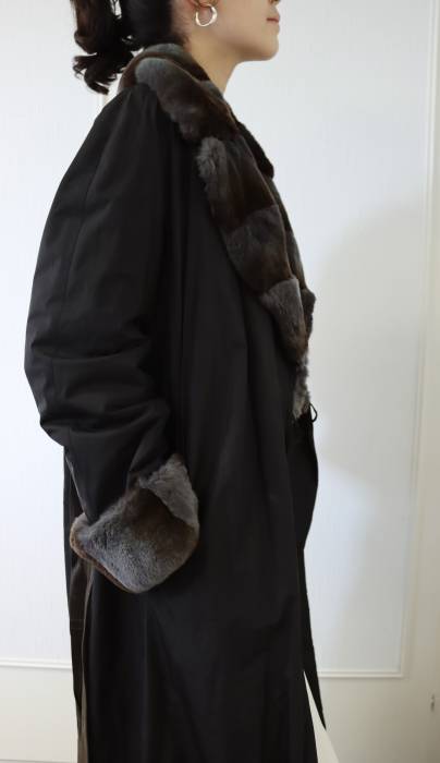 Long coat with fur collar Spring Frères