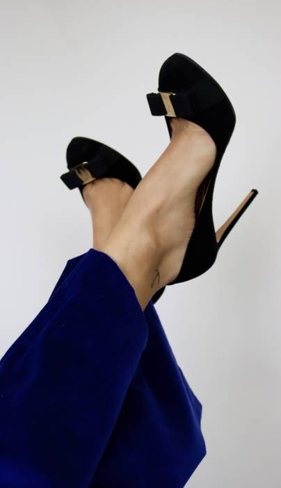 Black suede heels Salvatore Ferragamo