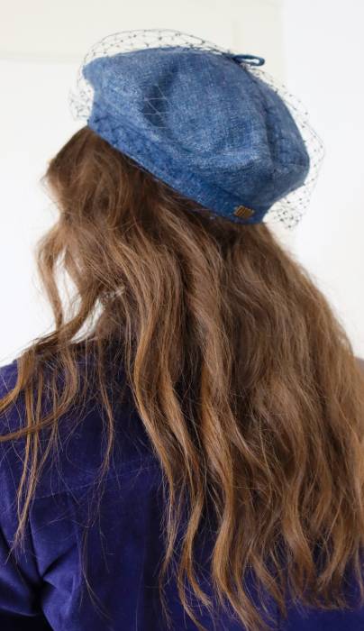 Denim blue cotton beret Dior