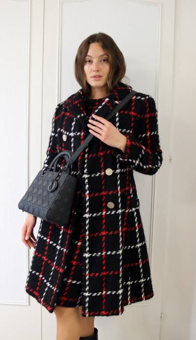 Manteau noir rouge et blanc Dolce & Gabbana