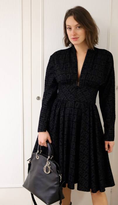 Alaïa-Kleid aus schwarzer Wolle Alaïa
