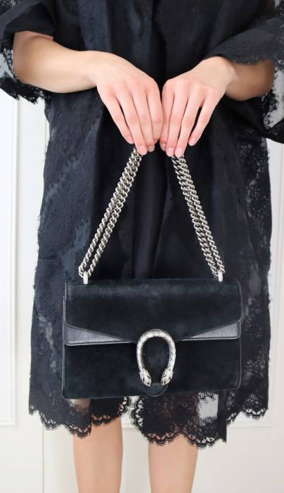 Gucci Dionysus Tasche aus schwarzem Wildleder Gucci