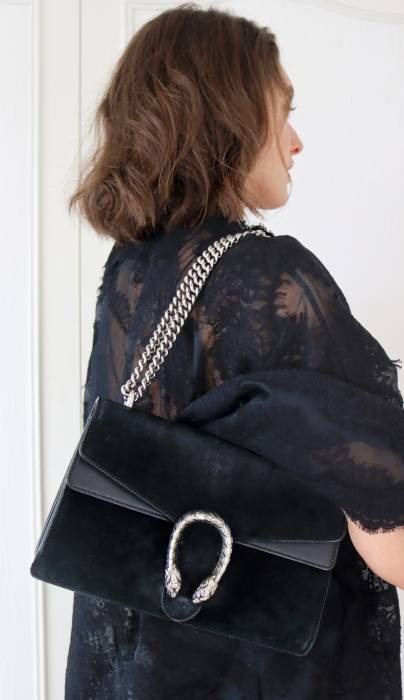 Gucci Dionysus Tasche aus schwarzem Wildleder Gucci
