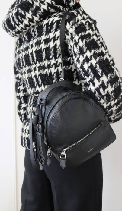 Black leather backpack Max Mara