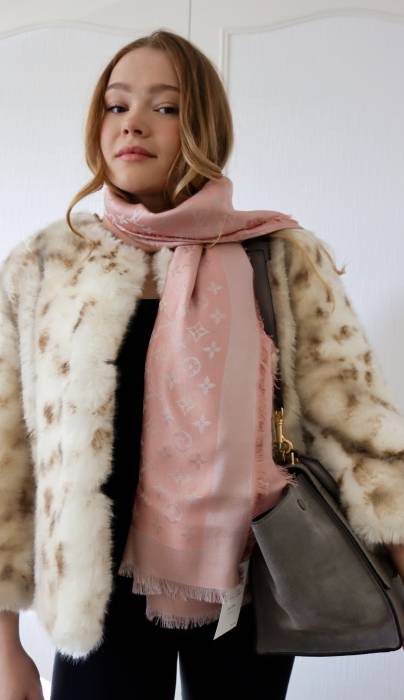 Louis Vuitton pink scarf Louis Vuitton