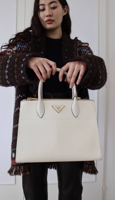White leather handbag Prada
