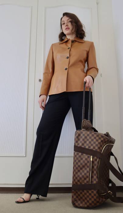 Brown checkered suitcase Louis Vuitton