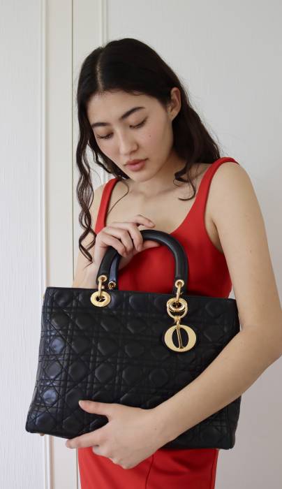 Dior Handtasche aus schwarzem Leder Dior