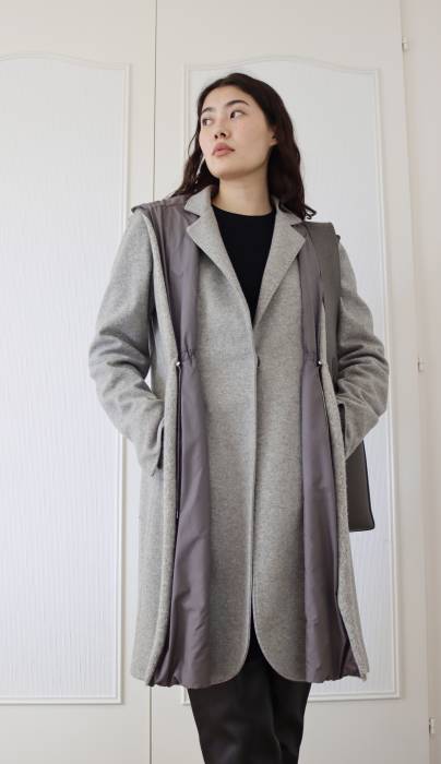 Long grey wool coat Brunello Cucinelli