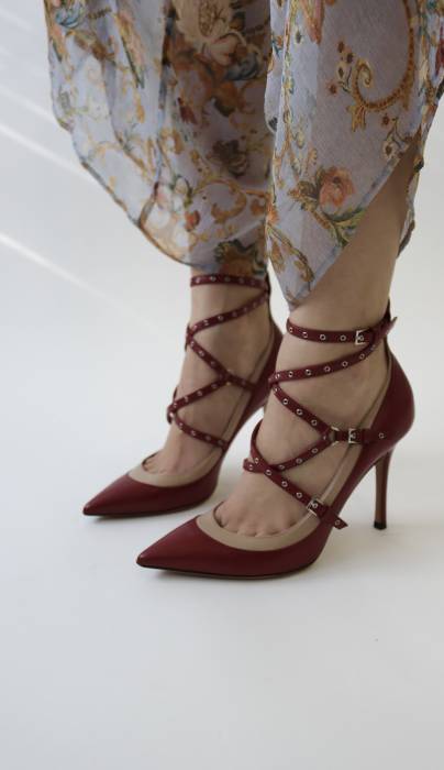 Red leather heels Valentino