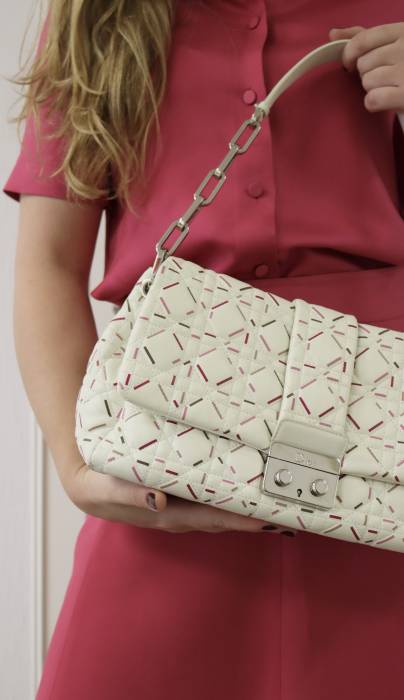 White leather bag with red and pink touches Dior