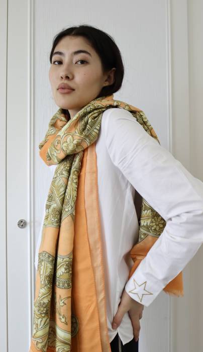Versace orange and yellow scarf Versace