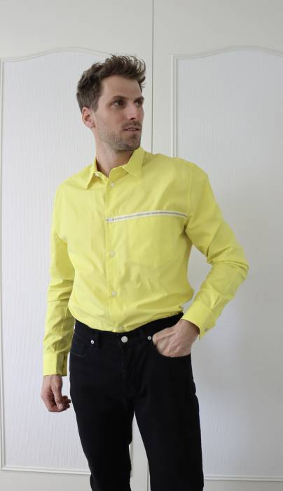 Chemise en coton jaune Hermès