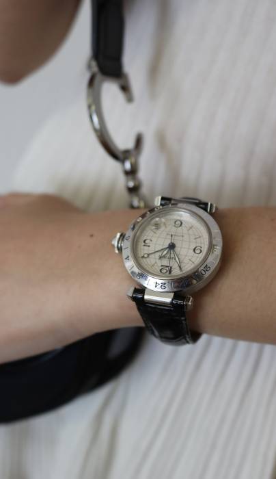 Uhr aus Stahl mit 34 mm großem Zifferblatt Cartier