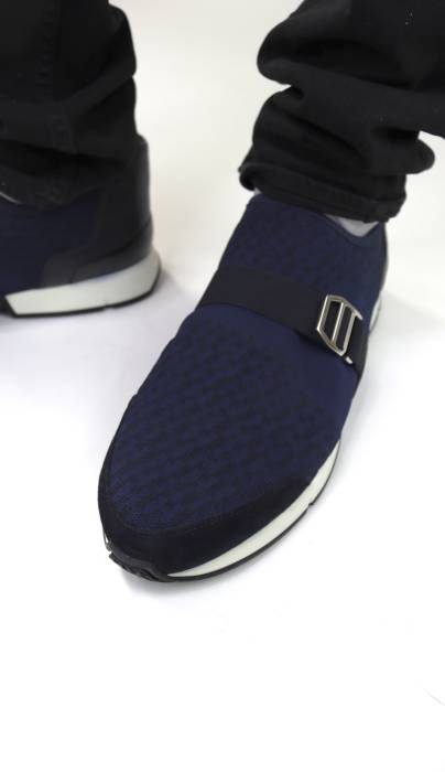 Blaue Sneakers ohne Schnürsenkel Hermès