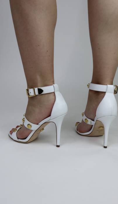 Sandales à talon Versace blanches Versace