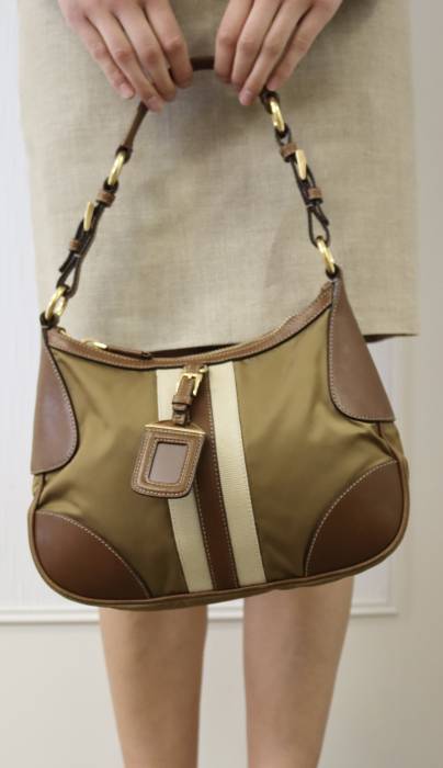 Brown leather handbag Prada Prada