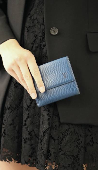 Porte-monnaie en cuir épi bleu Louis Vuitton