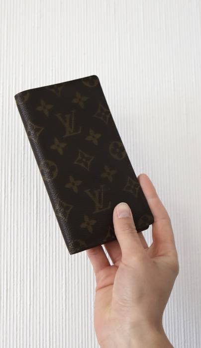 Brauner Umschlag mit Monogramm für Notizbuch Louis Vuitton