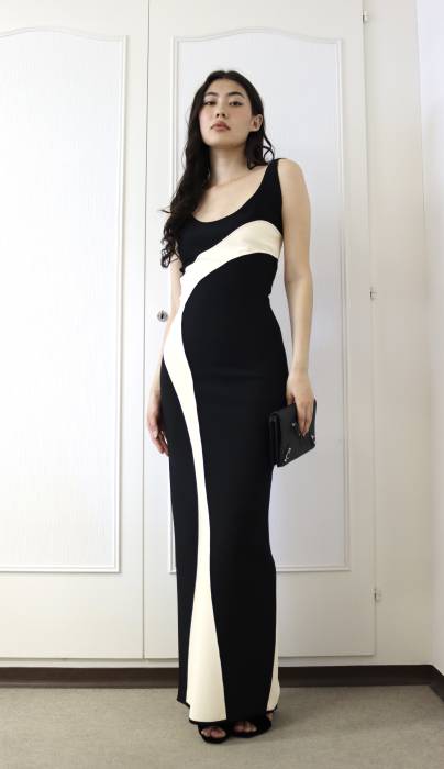 Black long dress Hervé Léger