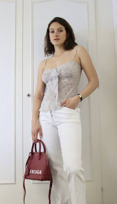 Jeans blanc avec poches Dior
