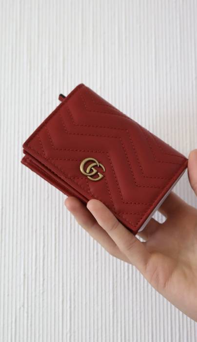 Porte-monnaie en cuir rouge Gucci