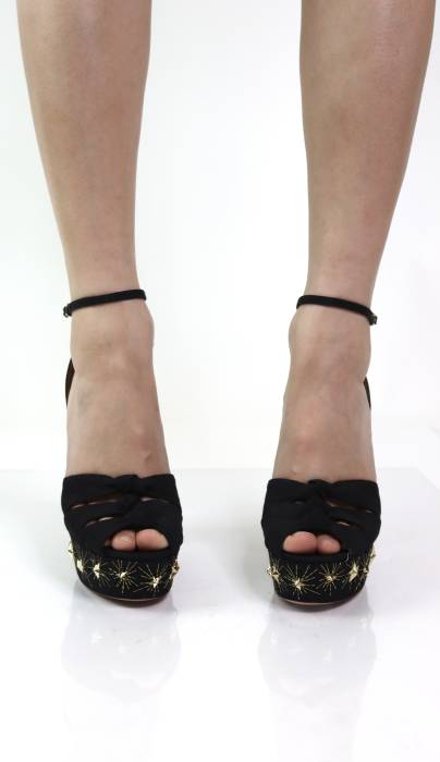 Black heels with gold stars Aquazzura