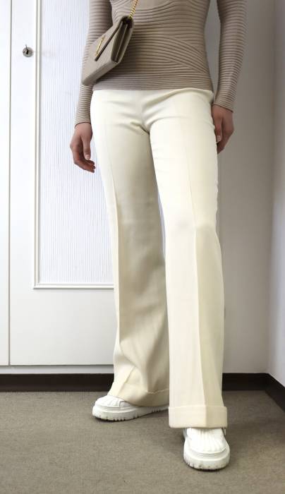 Pantalon en laine couleur écru Ralph Lauren