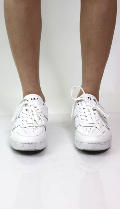 Weiße Sneakers mit Logo Celine