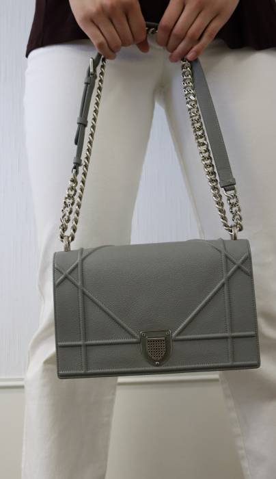 Diorama bag in grey leather Dior