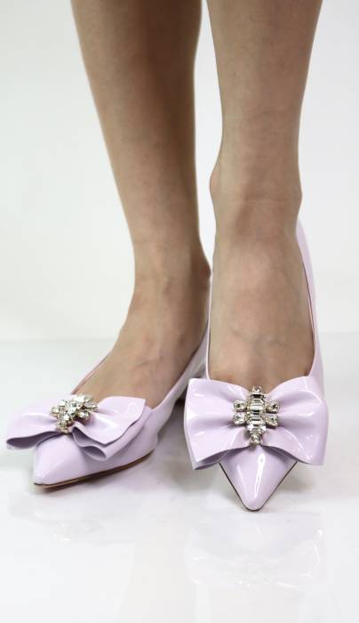 Chaussures à talon en cuir vernis lilas Roger Vivier