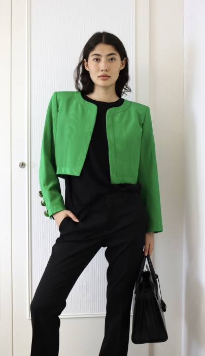 Kurze grüne Jacke Yves Saint Laurent