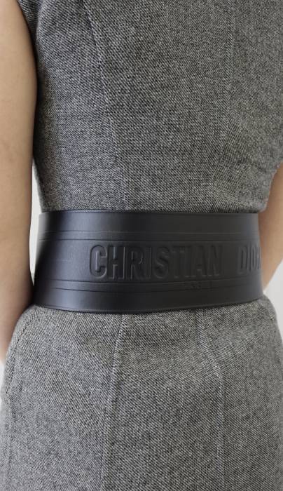 Wide belt with double buckle Dior