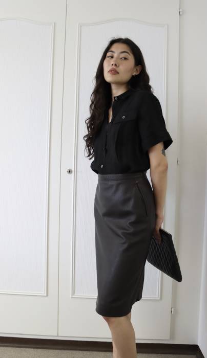 Black short-sleeved shirt Celine