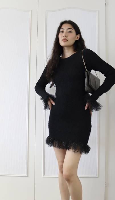 Saint Laurent-Kleid aus schwarzer Seide Yves Saint Laurent
