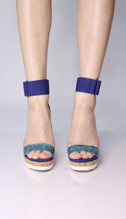 Blue bi-material sandals Jimmy Choo