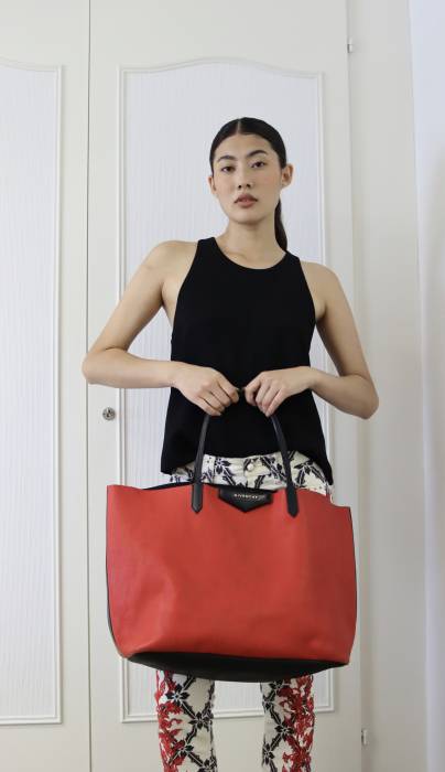 Red leather tote bag Givenchy