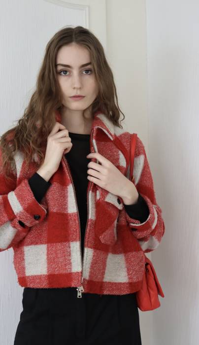 Red and white jacket Woolrich