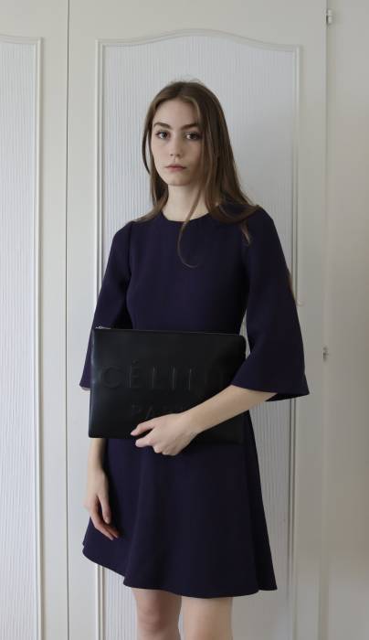 Dress in purple lining and wool Dolce & Gabbana