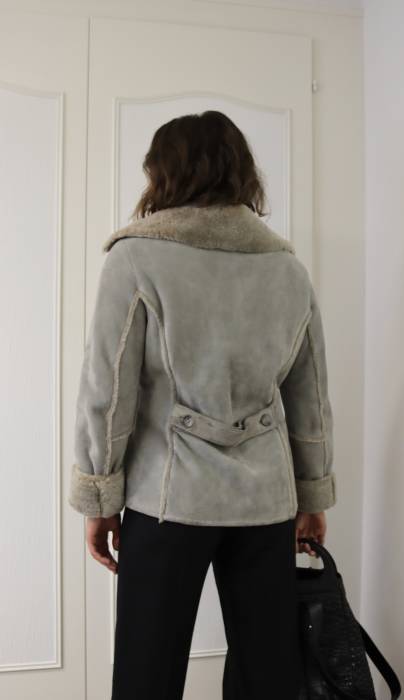 Jacke aus grauem Schaffell Beige Gant