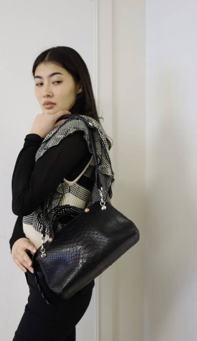 By The Way bag in black python and crocodile leather Fendi