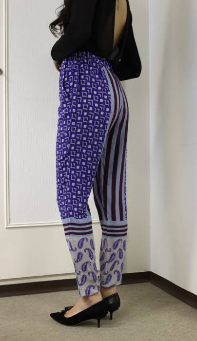 Pantalon fluide violet à motifs Etro Milano