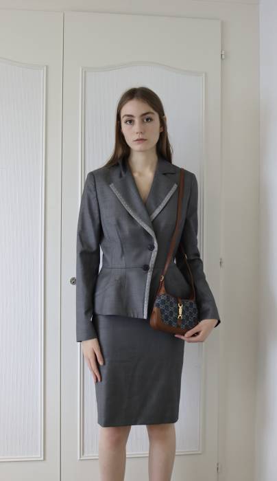 Grey silk and lining set Dior