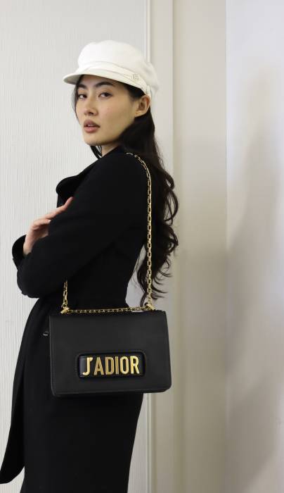 J'adior black bag with gold details Dior