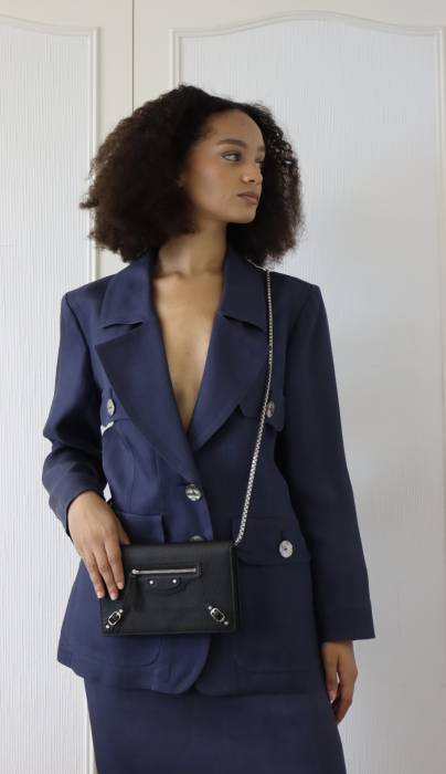 Blue skirt and blazer set Yves Saint Laurent