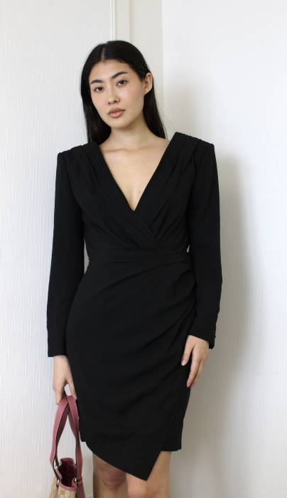 Schwarzes Kleid aus Acetat, Viskose und Seide Yves Saint Laurent
